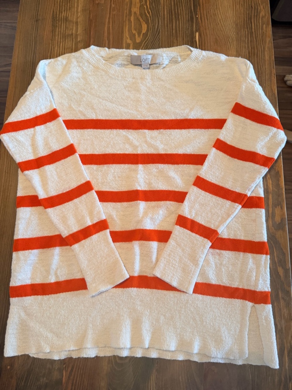 Loft orange stripe sweater